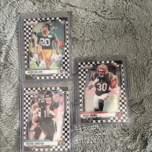 NFL Trading Cards Set - Black and White Checkered Design